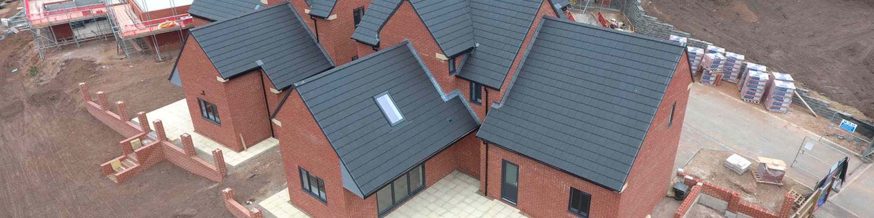 Ariel view of newly built homes
