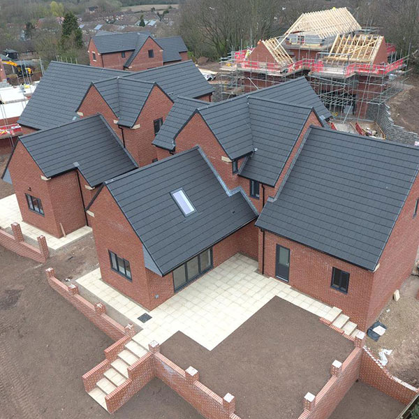 Ariel view of a new housing development