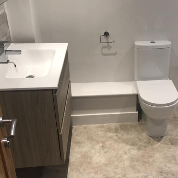 Bathroom sink & toilet of a new built house