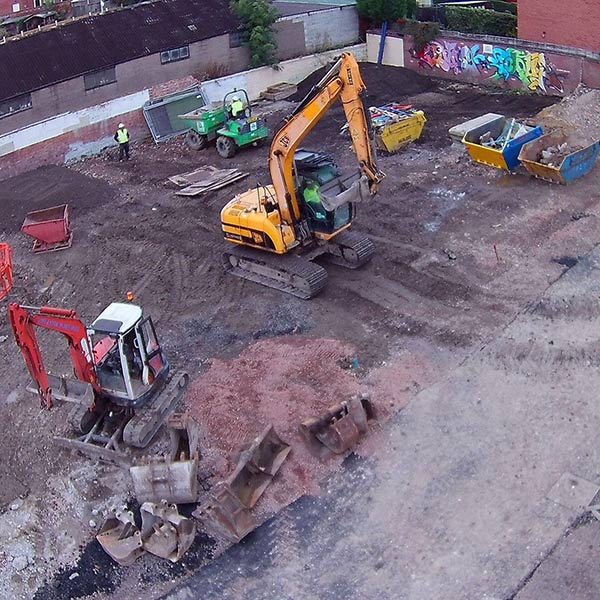 Building site being cleared
