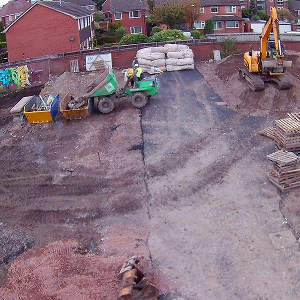 Newly cleared building site