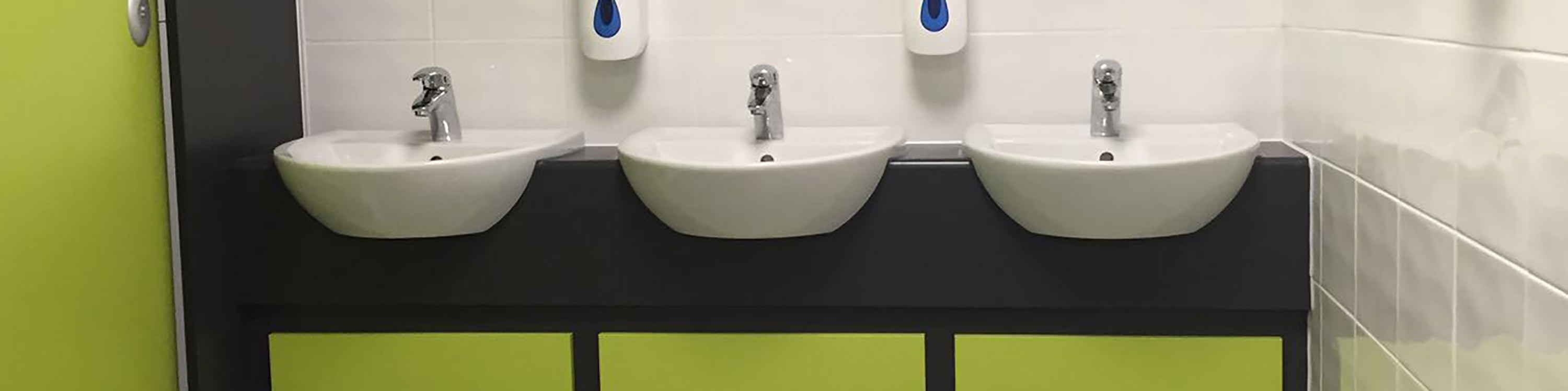 New wash basins in a toilet block