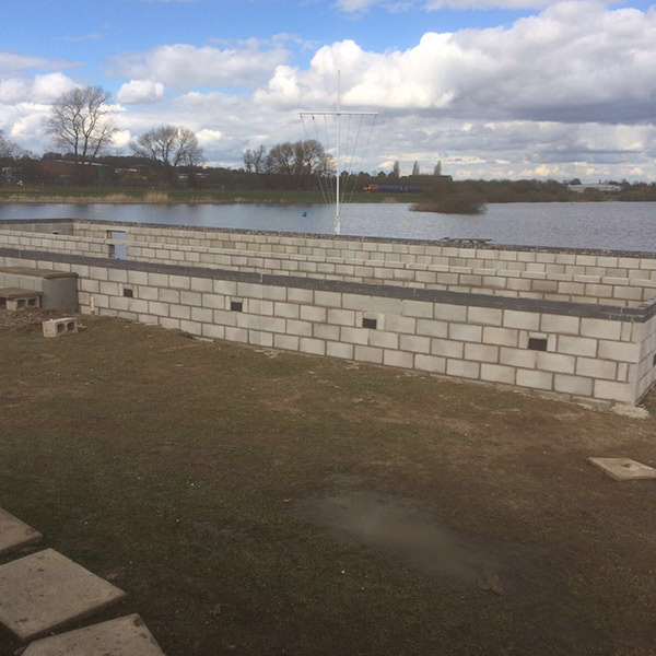 Foundations of the new sailing club building
