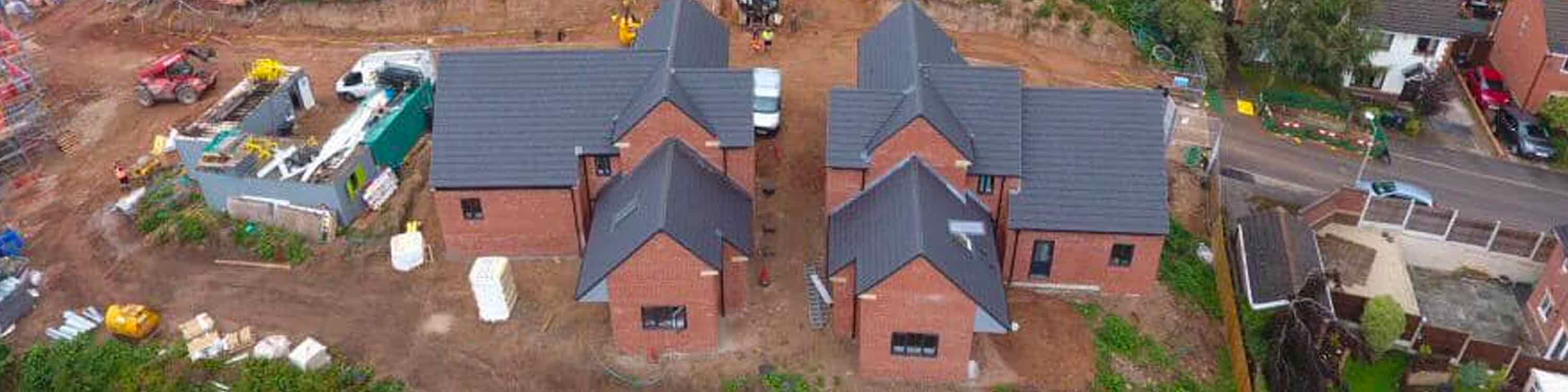 Ariel view of a new housing development under construction