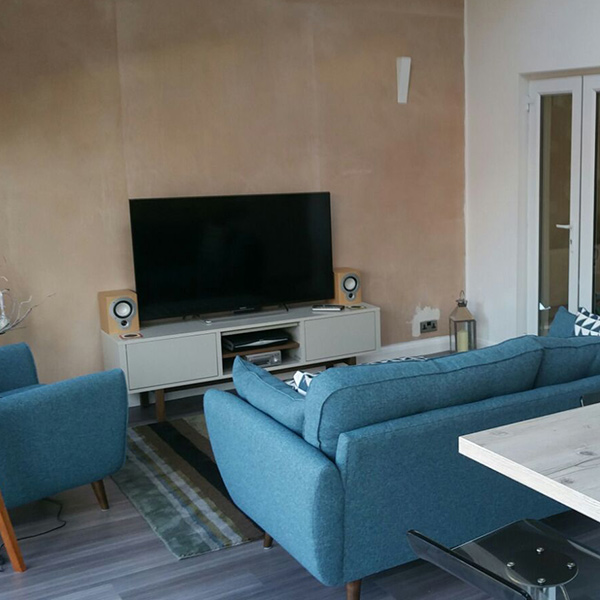 Inside a living room after an extension
