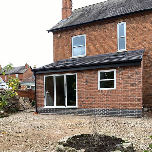 Newly built rear house extension