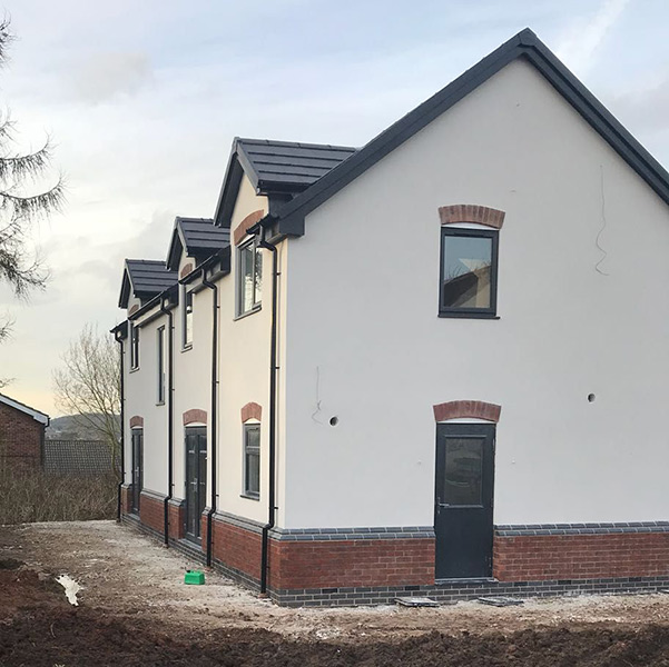 Front/Side view of a newly built house