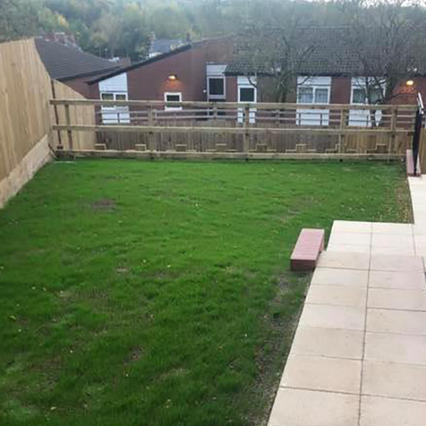 Newly laid garden for a new house