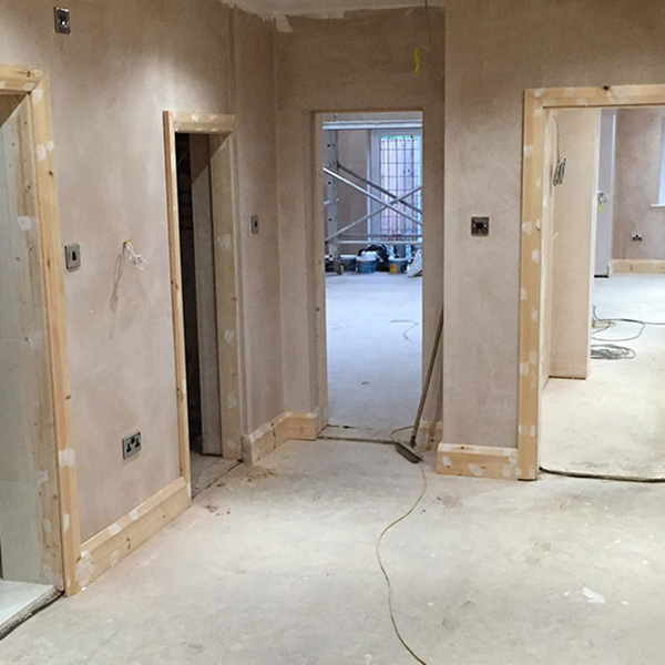 Newly Plastered Inside Walls