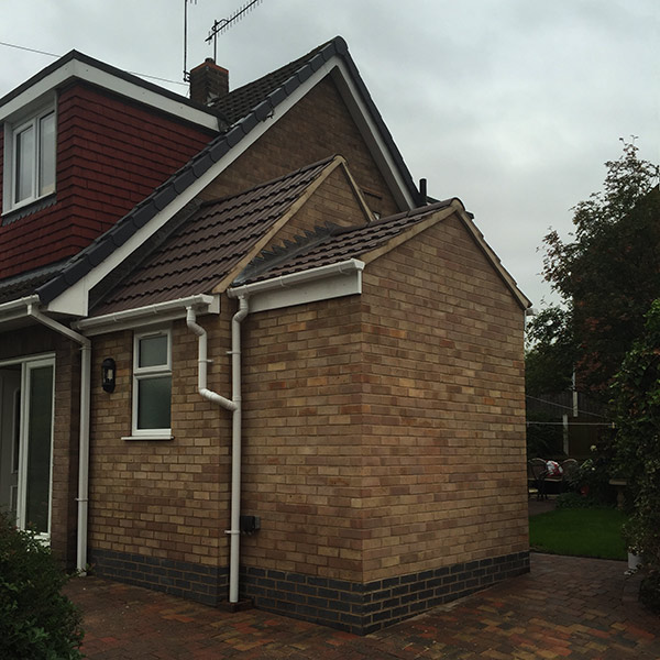 Small extension to the side of a house