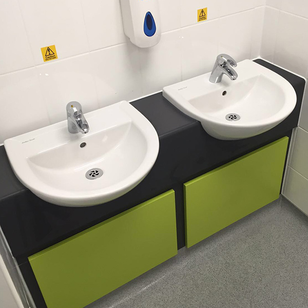Two new washroom sinks